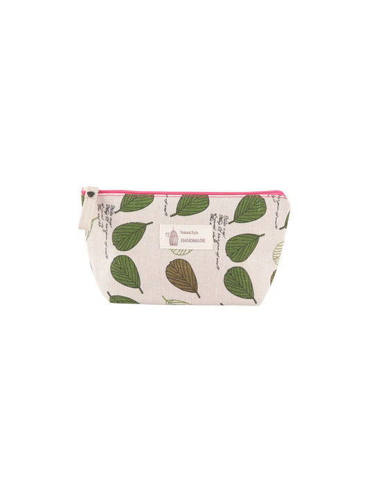 Leaves Print Cosmetic Pouch Bag